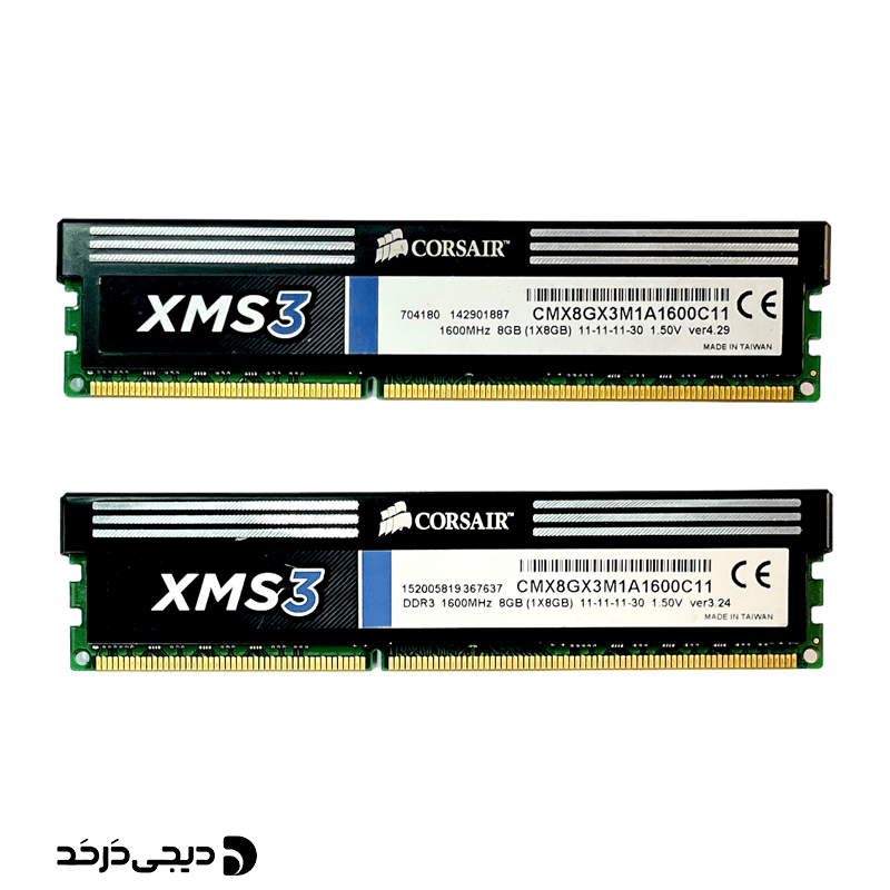 رم کامپیوتر RAM CORSAIR XMS3 8GB DDR3 1600 STOCK